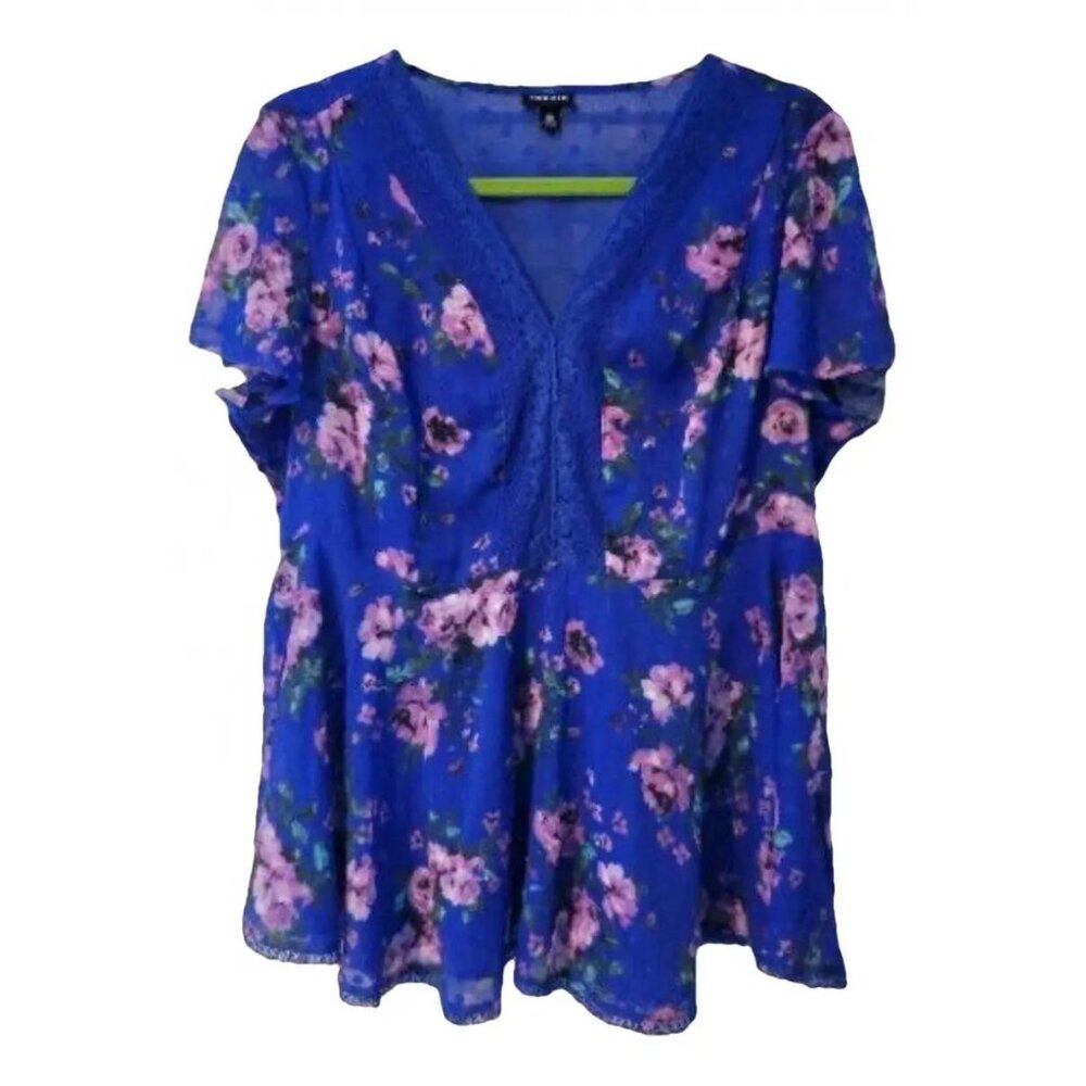 Torrid Fit and Flare blue blouse size 2